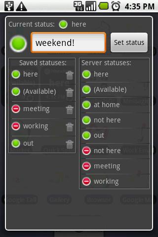 GTalk Status Widget Android Social