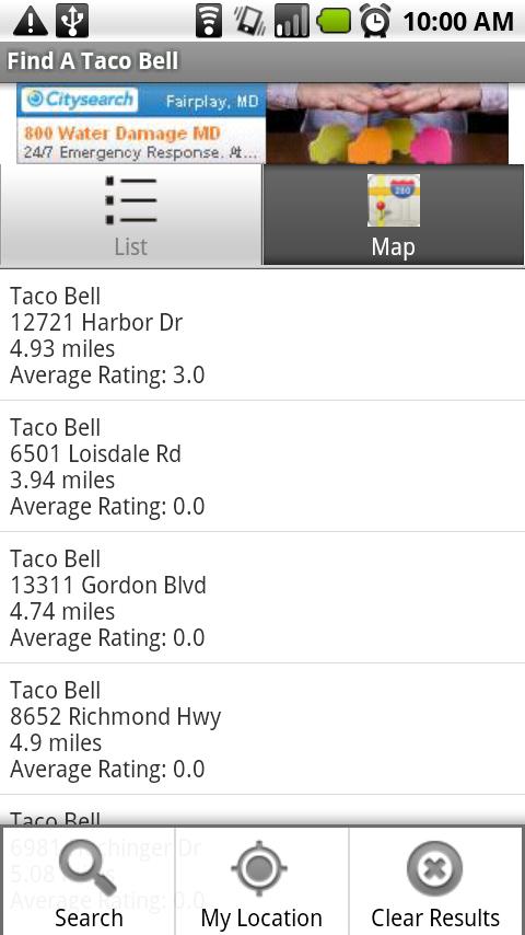 Find A Taco Bell Android Shopping
