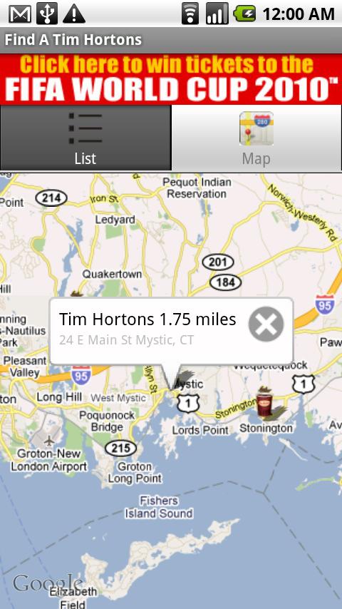 Find A Tim Hortons Android Shopping