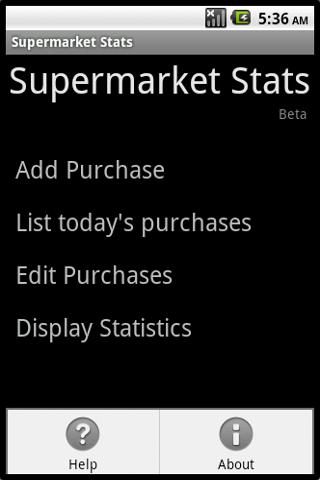 Supermarket Stats Android Shopping