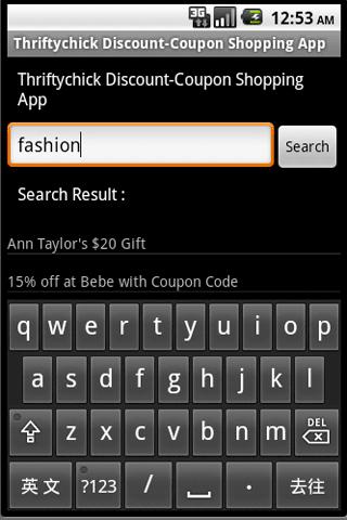 Thriftychick Coupon finder Android Shopping