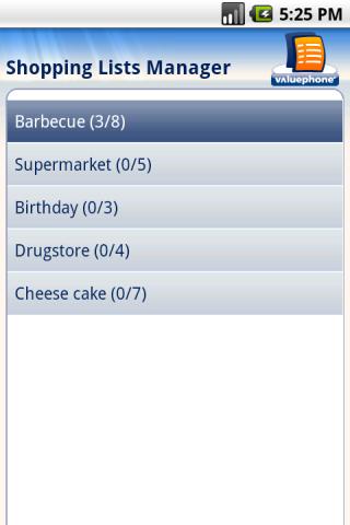 Shopping Lists Manager Android Shopping