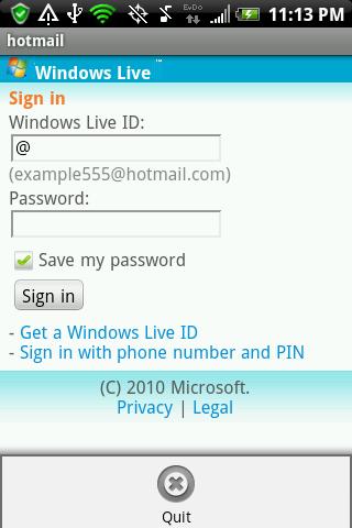 Hot Email (Hotmail) Android Communication