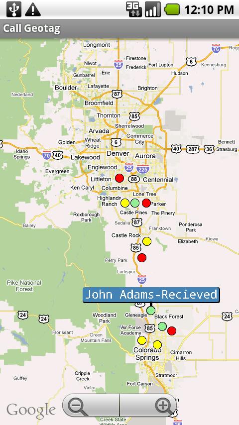 My Call Locations Android Communication