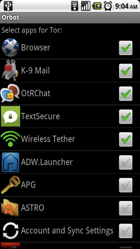 Orbot: Tor on Android Android Communication