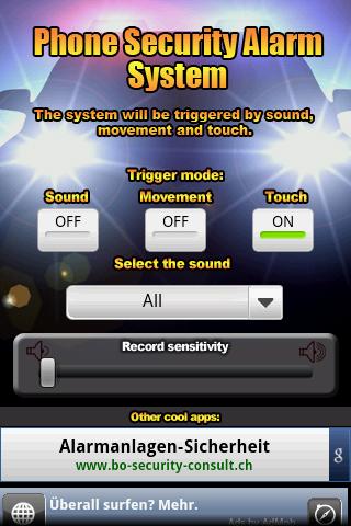 Phone Security Alarm System Android Entertainment