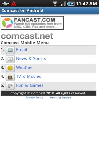 Comcast On Android Android Entertainment