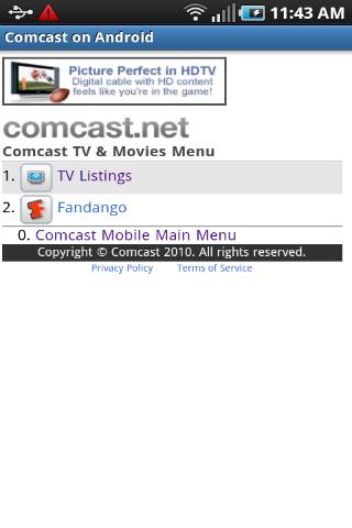 Comcast On Android Android Entertainment