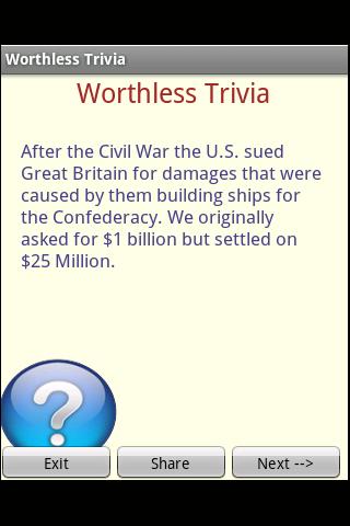 Worthless Trivia Android Entertainment