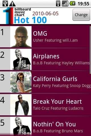BillBoard Music Chart Android Entertainment