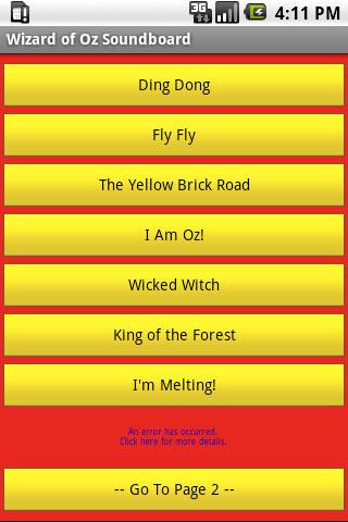 Wizard of Oz Soundboard Android Entertainment