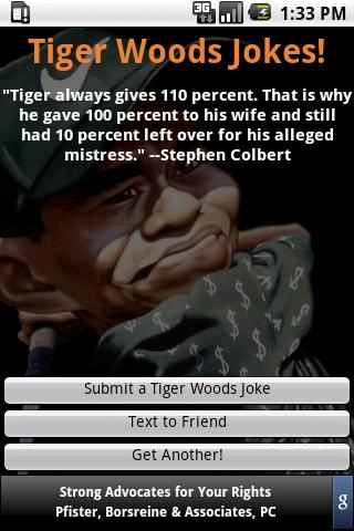Tiger Woods Jokes Android Entertainment
