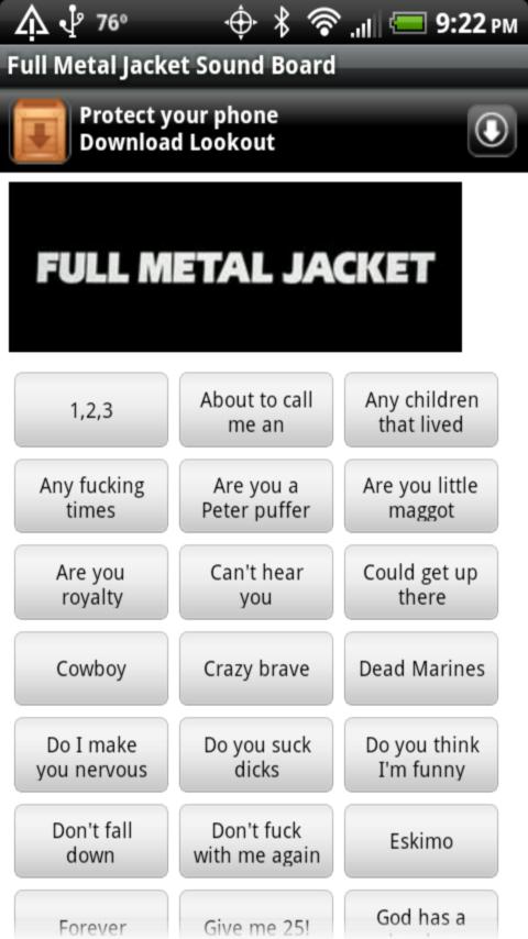 Full Metal Jacket Sound Board Android Entertainment