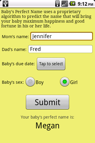 Baby’s Perfect Name Android Entertainment