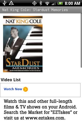 Nat King Cole: Stardust Memory Android Entertainment