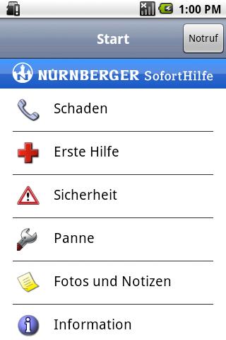 NÜRNBERGER SofortHilfe Android Finance