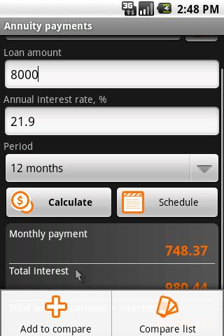 Simple Loan Calculator Android Finance