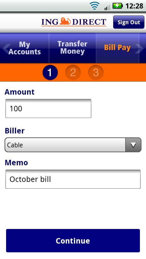 ING DIRECT Android Finance