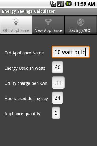 Energy Savings Calculator Android Finance