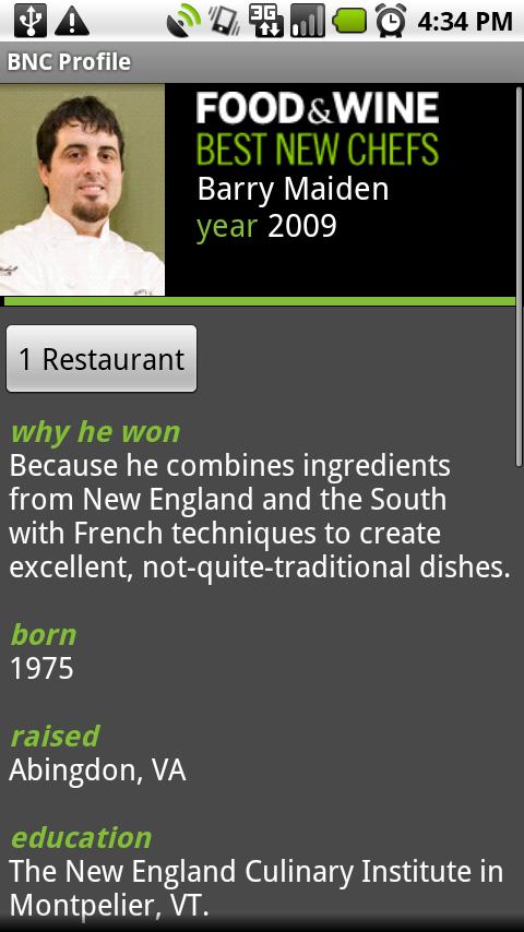 Best New Chefs Android Lifestyle