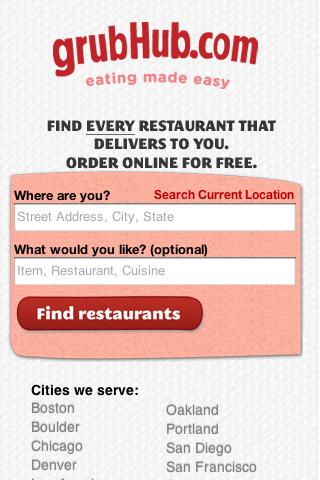 GrubHub Food Delivery Android Lifestyle
