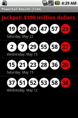 Powerball Results (Free) Android Lifestyle