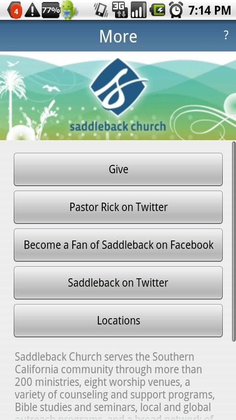 Saddleback Church Android Lifestyle