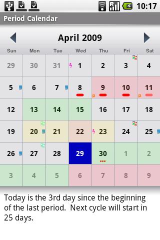 Period Calendar (pCal) Android Lifestyle