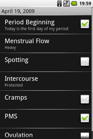 Period Calendar (pCal) Android Lifestyle