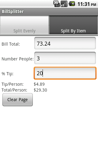 BillSplitter Android Lifestyle