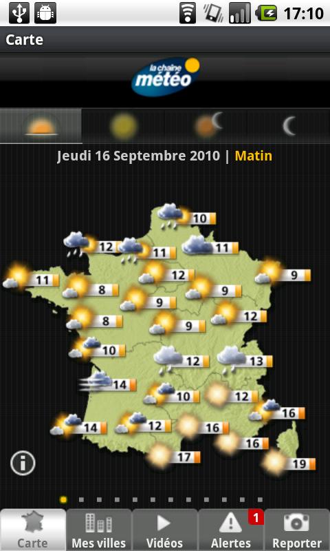 La chaine météo Android Weather