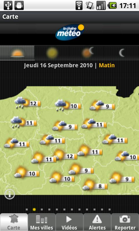 La chaine météo Android Weather