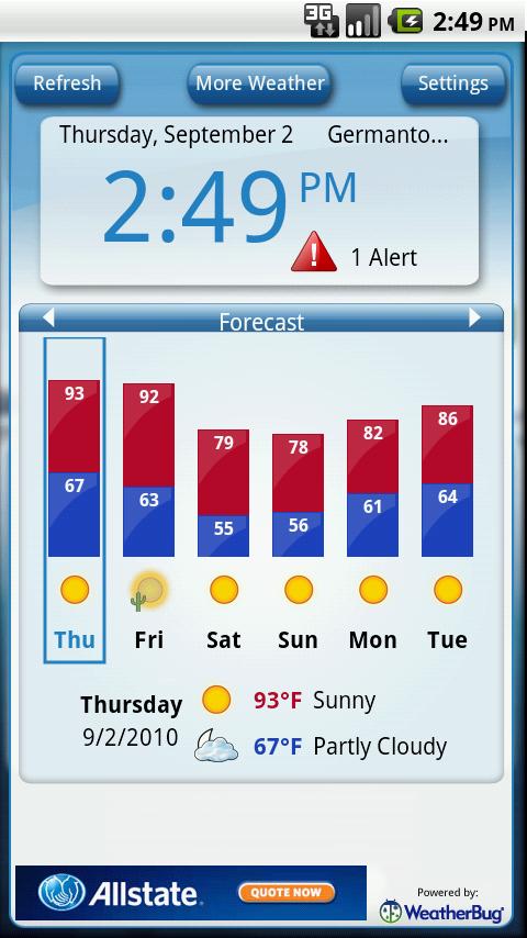WeatherBug Time & Temp Android Weather