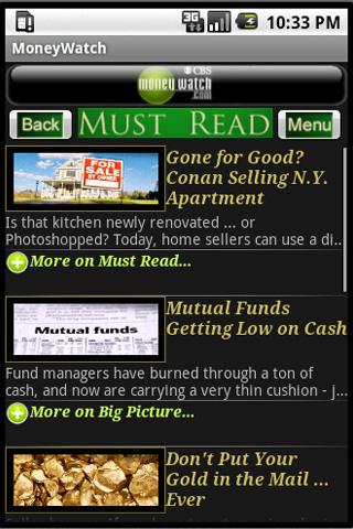 CBS Money Watch Beta Android News & Weather
