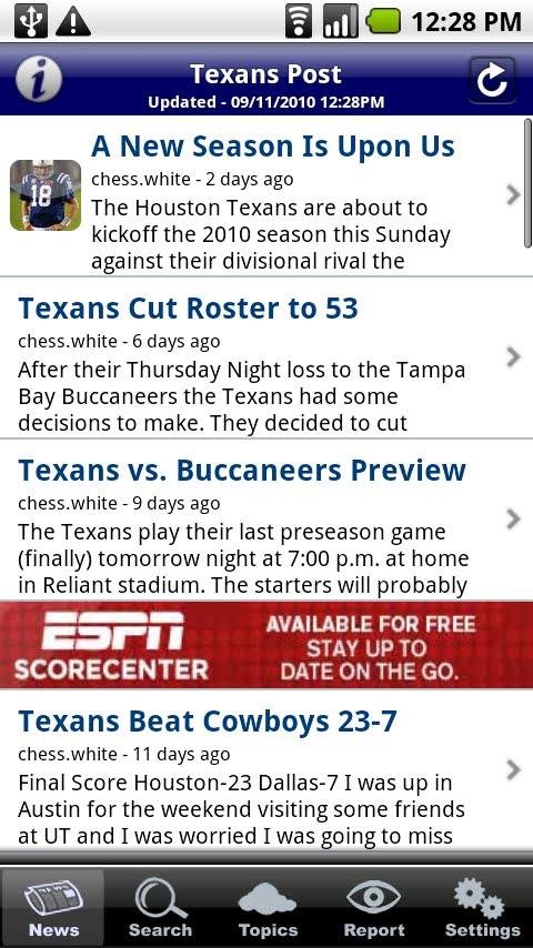 Texans Post Android Sports