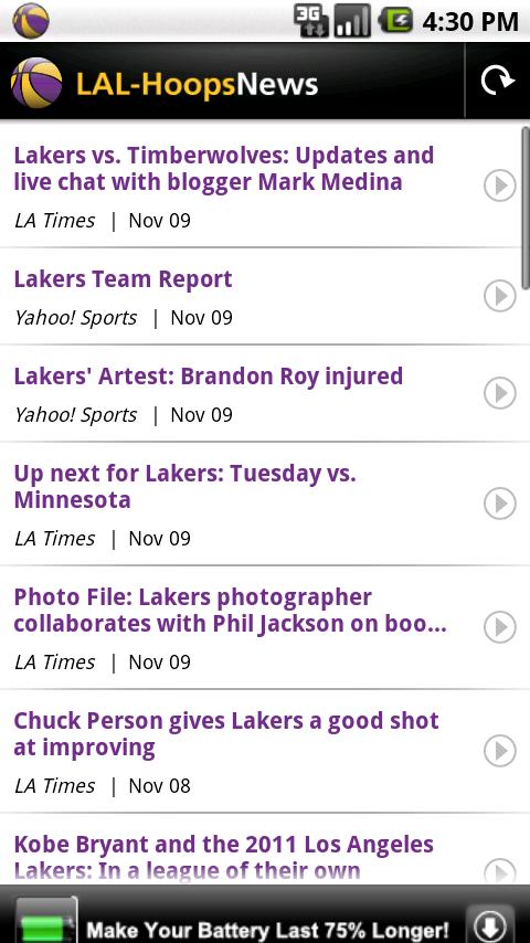 LAL Basketball News Android Sports