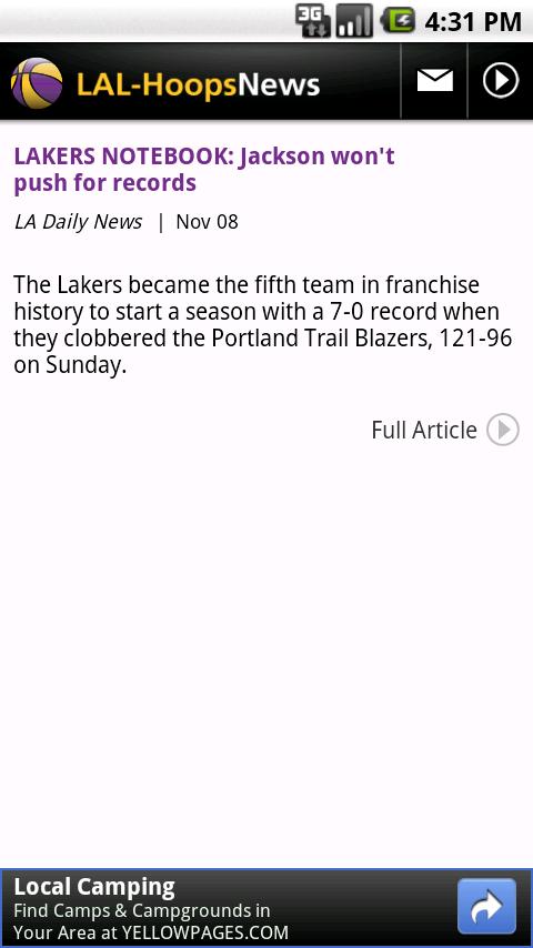 LAL Basketball News Android Sports