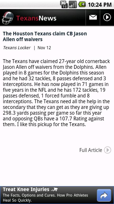 Texans News Android Sports