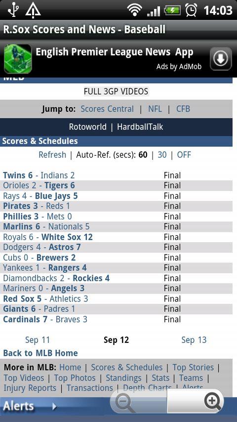 R.Sox Scores & News – Baseball Android Sports