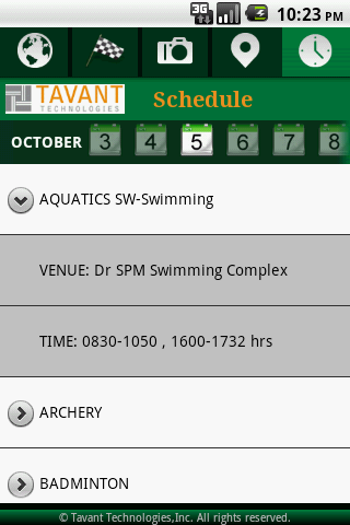 Tavant CWG App Android Sports