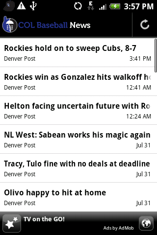 COL Baseball News Android Sports