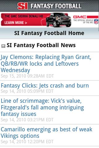 SI Fantasy Football Android Sports