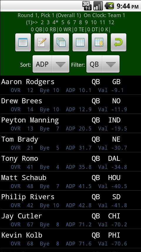 Fantasy Football Draft Master Android Sports