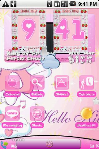 Hello kitty clock Android Themes