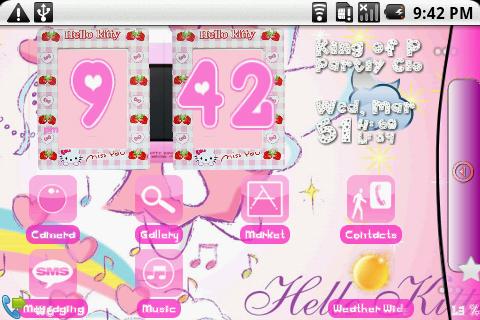 Hello kitty clock Android Themes