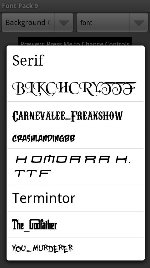 Font Pack 9 Android Personalization