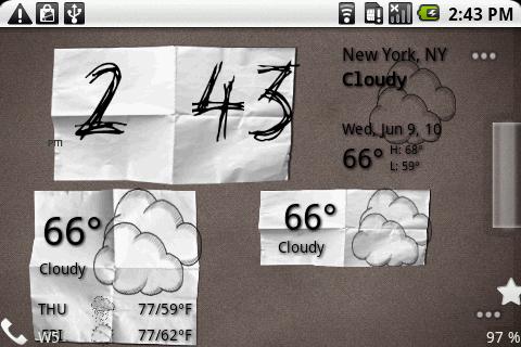 Paper Clock Android Themes