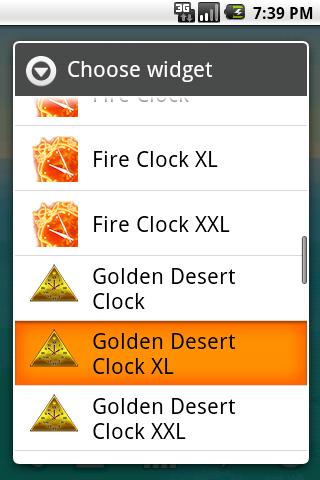 Golden Desert Clock XL Android Themes