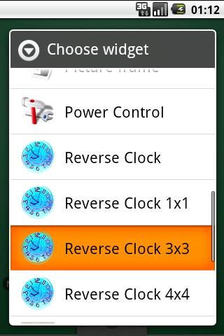 Reverse Clock 3×3 Android Themes