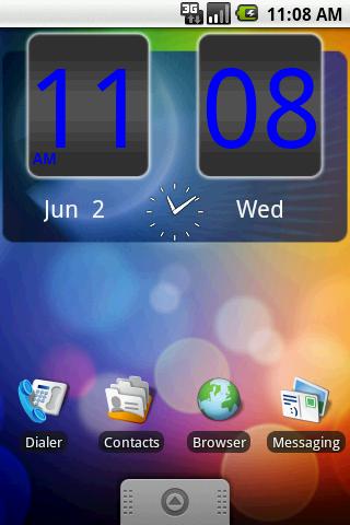 FlipClock Blue Rays 4×2 Android Themes